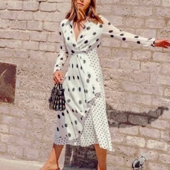 FARM Rio Onca Dots Dress in Blk/white - Picture 3 of 7